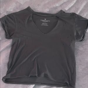 Cropped shirt with cutout